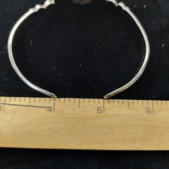 Silver-tone Hearts Magnetic Therapy Cuff Bracelet - Picture 7 of 7